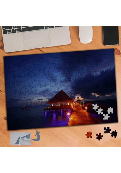 Işıklı Deniz İskelesi, Sahil 240 Parça Puzzle Yapboz Tablo-721