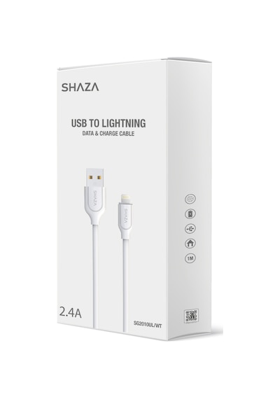 Shaza Usb- Lightning 1m 2.4a Destekli Şarj Ve Data Kablosu Sg2003ul/wt