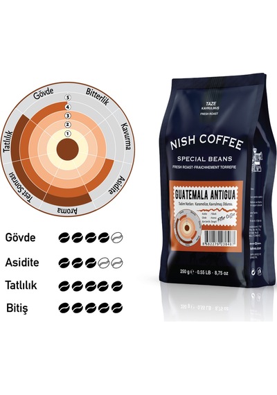Nish Filtre Kahve Guatemala Antigua 250 Gr Çekirdek Kahve