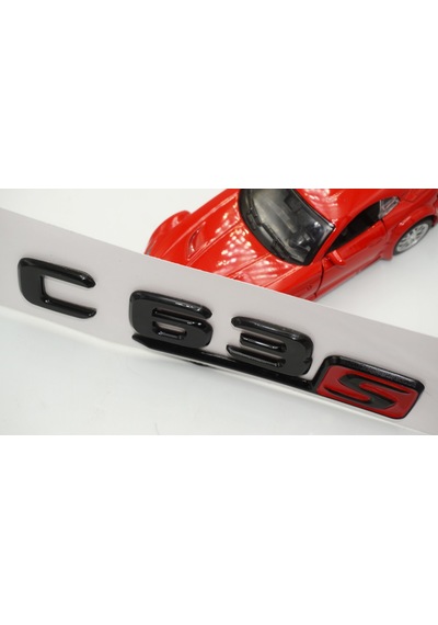 C 63 S Bagaj Parlak Siyah ABS 3M 3D Yazı Logo