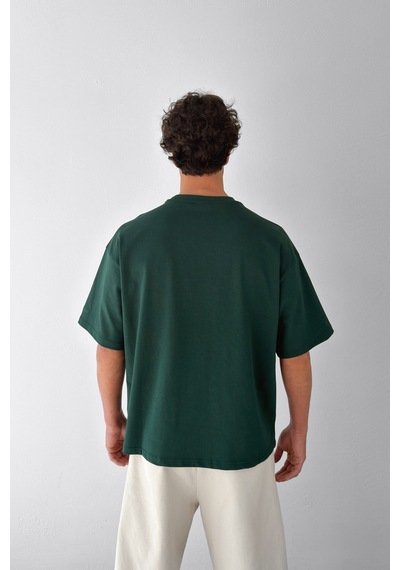 Flaw Atelıer Basic Boxy Fit Yeşil Tişört-29574