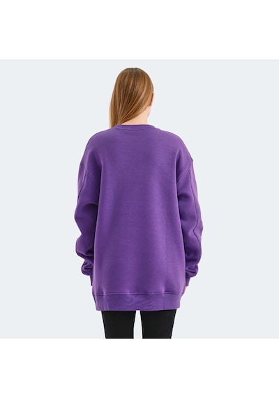 Slazenger VADIM Oversize Kadın Oversıze Mor Sweatshirt