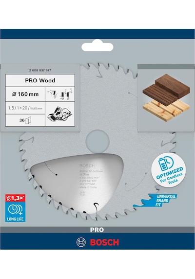 1 X Pro Wood Daire Testere Bıçağı, Akülü Daire Testereler İçin Yumuşak Ahşap, Sert Ahşap, Çap Mm, Profesyone
