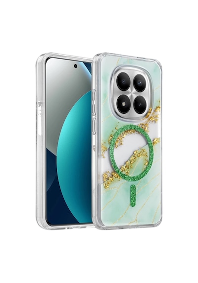 Onegif Xiaomi Redmi Note 15 Pro Plus 5g Lotus Simli Magsafe Kapak - Yeşil