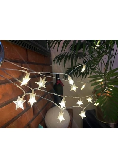 3 Metre Led Işıklı 20'li Yıldız Işık Zinciri Dekoratif Pilli Aydınlatma Ev Dekorasyonu Süsleme Salon Oda Merdiv Diğer