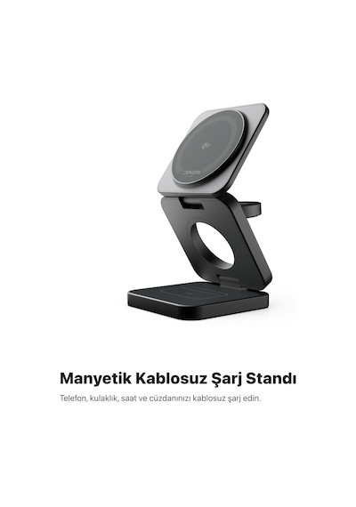 Xenon Smart Magsafe Ve Qi2 Uyumlu Manyetik Kablosuz Şarj Standı X6402
