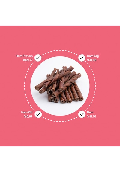 Dana Kolajen Burgu 100% Doğal Katkısız Köpek Ödül Maması 100 Gr
