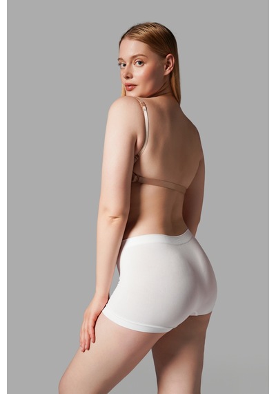 Fit Women Kadın Boxer Toparlayıcı İz Yapmayan Seamless Örme Boxer 2001 Beyaz