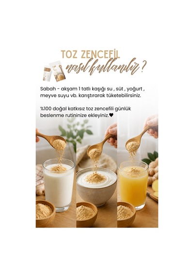 Zencefil Tozu 250 Gr %100 Doğal Katkısız Koruyucusuz