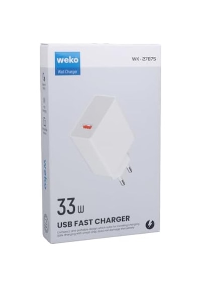 33 Watt Turbo Usb Şarj Başlık Adaptörü, M11, Beyaz, Weko,