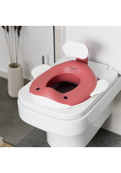 Balina Tasarımlı Çocuk Klozet Adaptörü Kaymaz, Ergonomik, Zararsız Malzeme Koyu Pembe