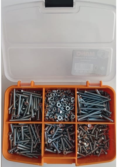 M3 Yhb Vida Somun Seti-610 Adet-metrik 3mm-boy 10-15-20-25-30 Mm