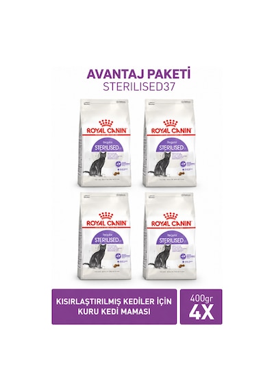 Sterilised 37 Kısırlaştırılmış Kedi Maması 4 X 400 Gr 1.6 Kg