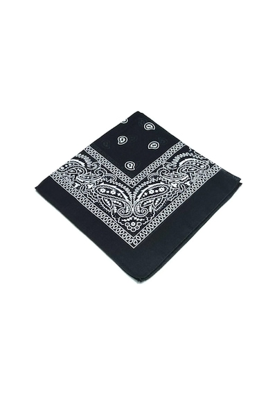 Herşey Nota Etnik Pamuk Fular Bandana Siyah Çok Renkli