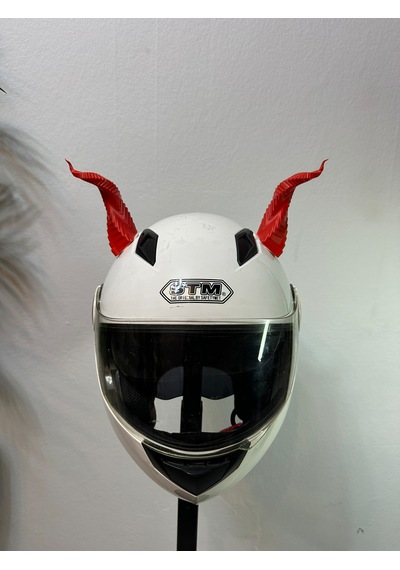 Motor & Motosiklet Bükülmüş Kırmızı Boynuz Kask Dış Aksesuarı Diğer