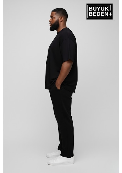 Süperlife Büyük Beden Erkek Basic Tişört Pamuklu Düz T-shirt 3xl-6xl Spr26bts10 Siyah Süperlife Büyük Beden Erkek Basic Tişört Pamuklu Düz T-shirt 3xl-6xl Spr26bts10 Siyah