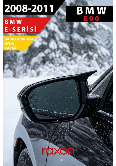 Bmw 3 Serisi E90 2008-2011 Batman & Yarasa Ayna Kapağı Parlak Piano Black Sport