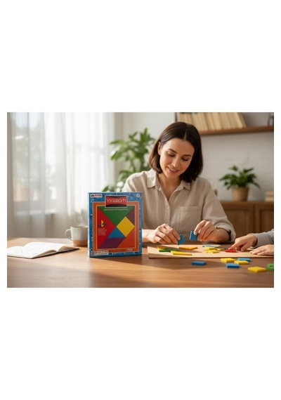 Tangram Montessori Eğitim Oyunu Ahşap Zeka Ve Şekil Geliştirme Seti 7 Parça