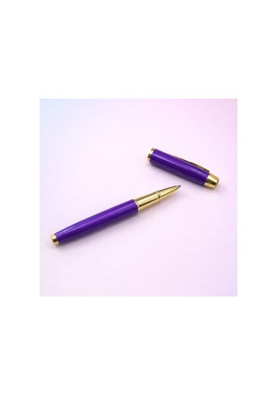 3 Adet Mor Metal Roller Kalem Metal Gövde, İmza Kalemi, Baskıya Uygun, Şık Tasarım, Mor Ve Gold Renkli, Roller Pen 1