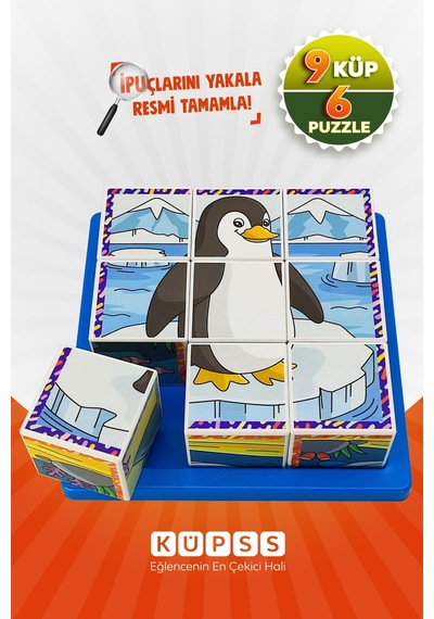 Küpss Deniz Hayvanları 3d Puzzle - 9 Küp 6 Yapboz