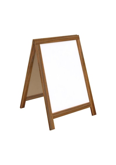 Ahşap A Pano 60x85cm - Beyaz Beyaz