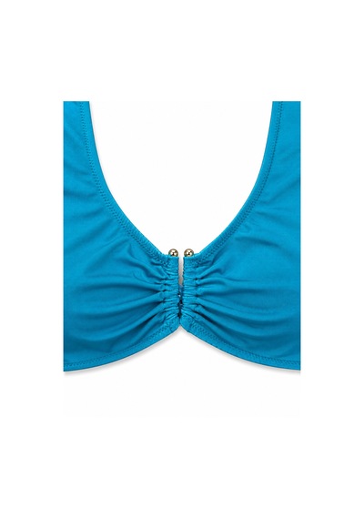 Büyük Beden U Telli Kadın Bikini Üst Turkuaz