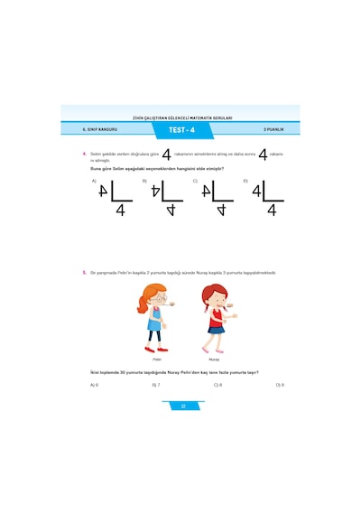 6. Sınıf Zihin Çalıştıran Eğlenceli Kanguru Matematik Soruları