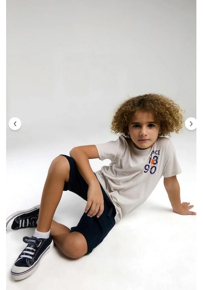 Aykidsclup U.s. Polo Assn Erkek Çocuk Bermuda Takım 2054- Krem