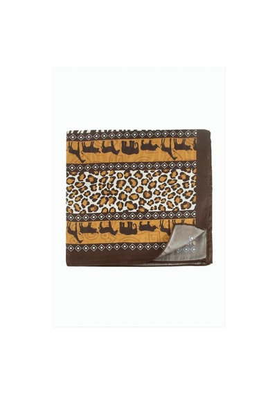 Leopar Desenli Zr Şifon Fular 50 50 Cm