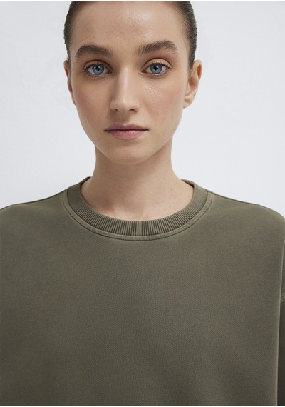 Mavi - Bisiklet Yaka Haki Sweatshirt 1s10475-80769 Haki