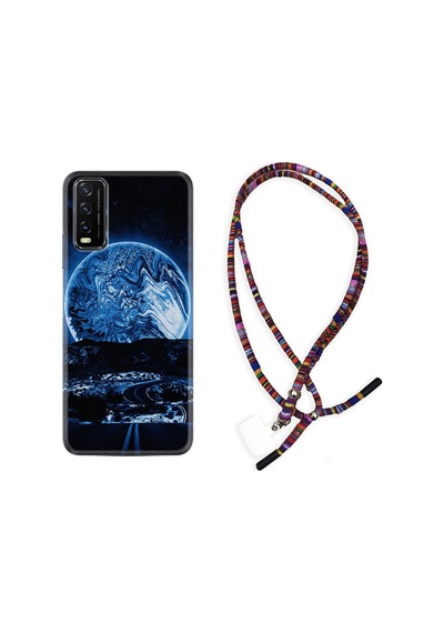 Vivo Y20 Kılıf Rasta Boyun Askılı Mavi Gece 1605