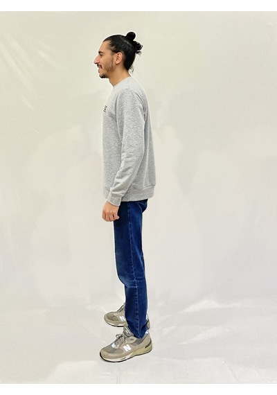 Erkek Bisiklet Yaka Rahat Kalıp 3 İplik Kalın Californıa Baskılı Sweatshirt Spr24sw32 Gri Melanj