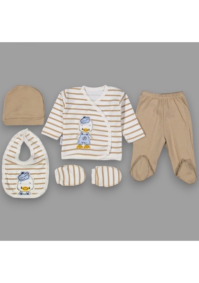 Juutalüx Baby Juutalüx Ördek Model 5 Parça Zıbın Takım Baskılı
