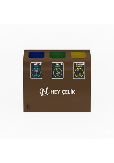 3 Lü Sıfır Atık Geri Dönüşüm Ünitesi Gd-053 Metal Atık Ayrıştırma Sistemi Hey Çelik
