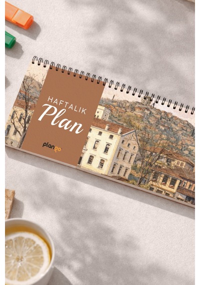 Tarihsiz Spiralli Haftalık Masaüstü Planlayıcı - Kocaeli - 10x30 Cm Plango Turkuaz