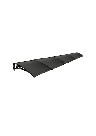 Plastik Ayak 6mm Levhalı Pratik Sundurma Kanopi 100x600 Cm Siyah