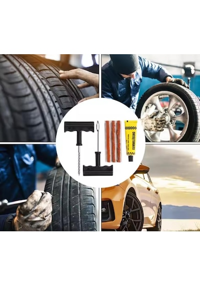 Ayrex Aee 6 Parça Lastik Tamir Seti Fitil Yama Araba Motorsiklet Traktör Acil Durum Kiti