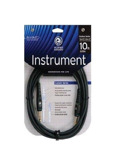 Planet Waves Pwgs10 Enstrüman Kablosu 3 Metre Stereo Trs - Klavye Ve Efektler İçin Yüksek Sinyal Kalitesi