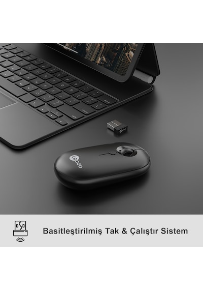 Lecoo WS212 Kablosuz 1600DPI 4 Tuşlu Optik Mouse Siyah