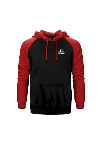Timberwolves Logo Kırmızı Renk Reglan Kol Kapşonlu Sweatshirt Kırmızı
