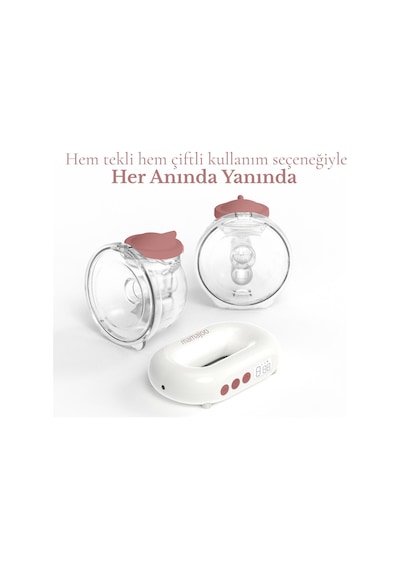Mamajoo Kybele Giyilebilir Çiftli Göğüs Pompası 150 Ml 9 Kademe Ayarı