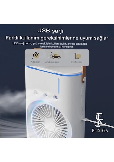 Su Püskürtmeli Iki Pervaneli Otomatik Döner Klima Vantilatör