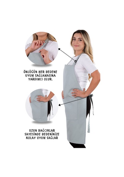 Sevilya Simple Ayar Askılı Mutfak Önlüğü Turkuaz