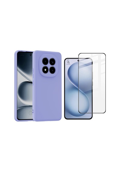 Xiaomi Redmi Note 15 Pro 5g Uyumlu Içi Kadife Lansman Kılıf Ve 5d Tam Kaplayan Cam Ekran Koruyucu Lila