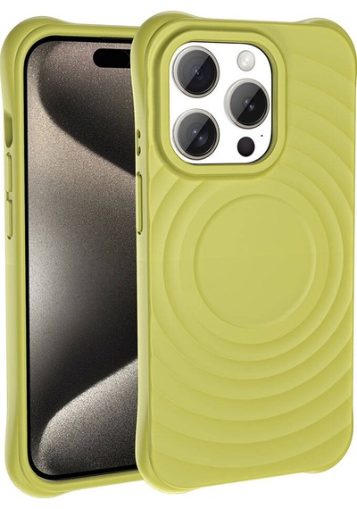 Apple Uyumlu iPhone 15 Pro M-safe Şarj Özellikli Airbagli Mat Görünümlü Zore Hepi Kapak Beyaz