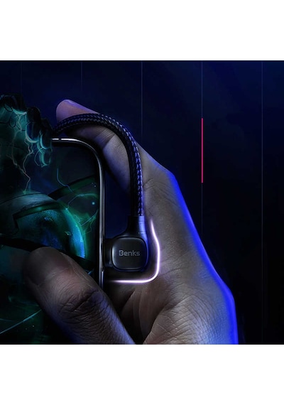 Benks M15 MFI Dual Right-Angle Fast Charging Hızlı Şarj Kablo 3A 480 Mpbs ZORE-218126 Siyah