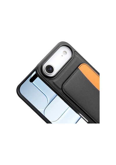 Apple iPhone Uyumlu 17 Air Kılıf Kartlıklı Kamera Yükseltili Silikon Pazarplus Siyah