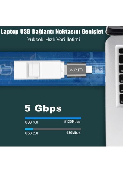 Metal Type-c Usb3.0 Çeviricili 10 100 1000mbps Adaptör Usb3.0 Ethernet Çevirici Type C Ethernet Çevirici