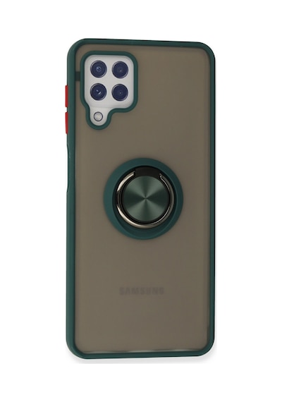 Samsung Galaxy  Uyumlu,  A22 Kılıf Montreal Yüzüklü Silikon Kapak - Yeşil