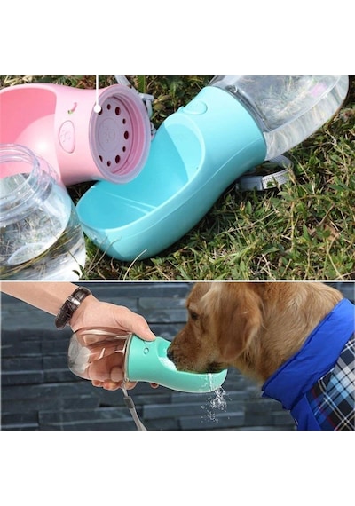 Evcil Hayvanlar İçin 350 Ml Taşınabilir Su Seyahat Suluğu Oval Uç Ergonomik Tasarım, Tek Tuş Su Kontrolü, Su Sızdırmaz Kilit Sistemi, Köpek Ve Kedi İçin Pratik Kullanım